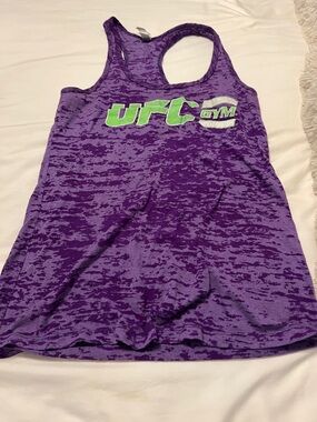 UFC Women's Purple Burnout Muscle Tank with Lime Logo
